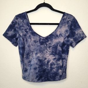 Like New Lululemon Align Crop Tee Tie Dye Size 8